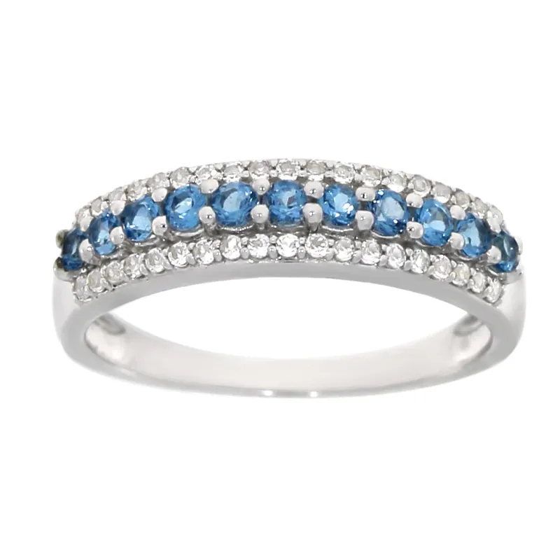 Ring i Hvitt Gull, 0.25 Hvit Topas og 0.50ct Topas sold by Diamanthuset