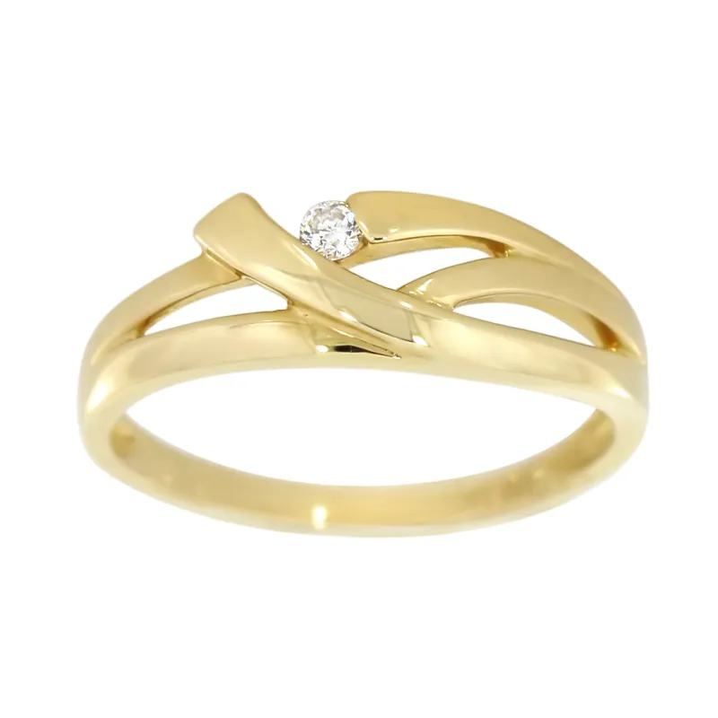 Diamantring i Hvitt/Gult Gull, 0.05CT TWSI sold by Diamanthuset