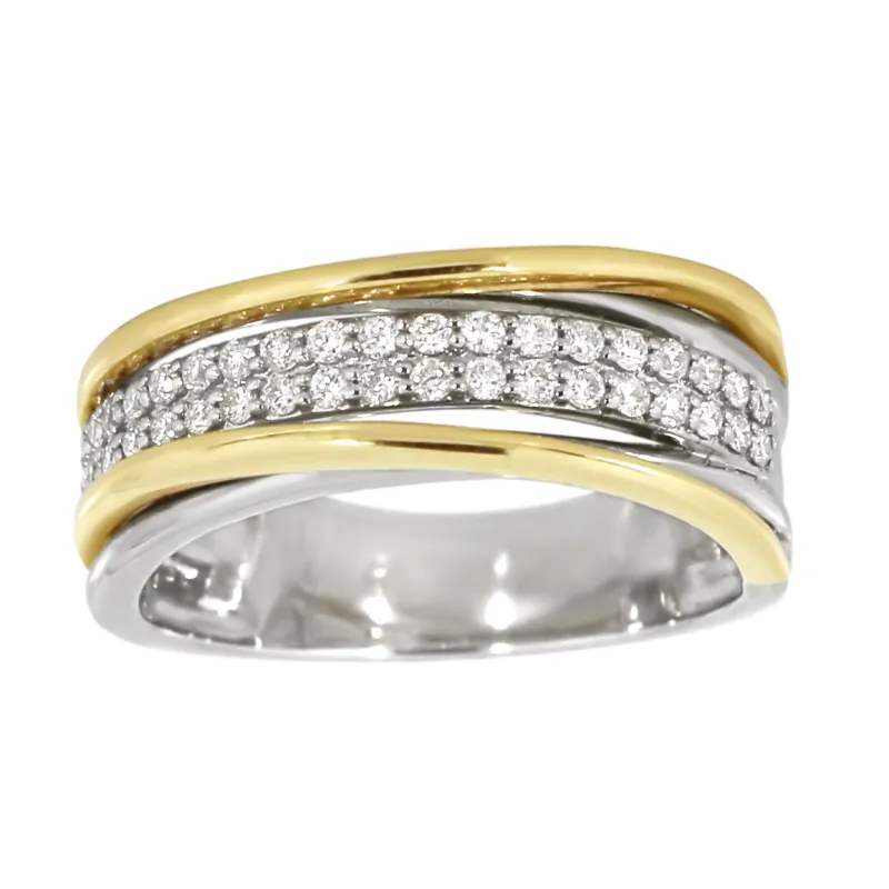 Diamantring i hvitt og gult gull, 0.35ct TW/S sold by Diamanthuset