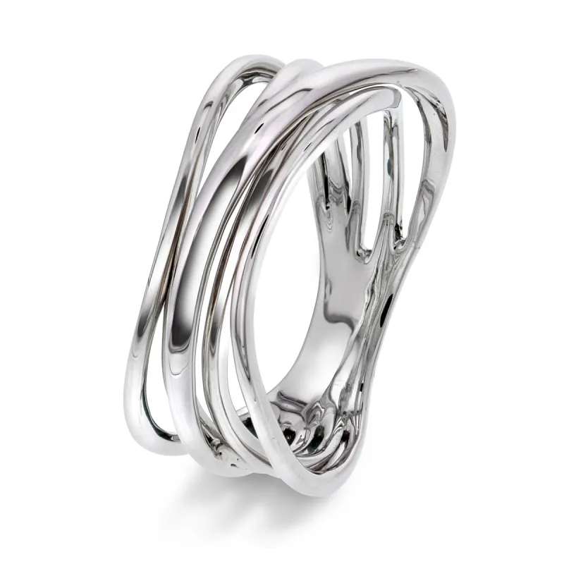 Gullring i 14kt hvitt gull sold by Diamanthuset