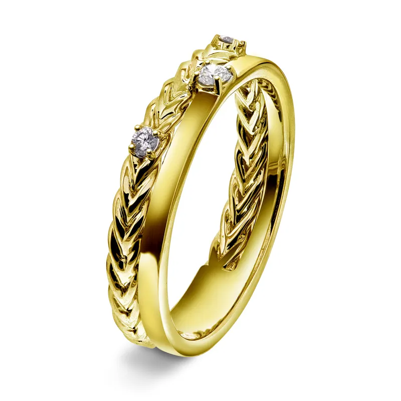 Diamantring i Hvitt/Gult Gull, 0.10CT TWSI sold by Diamanthuset