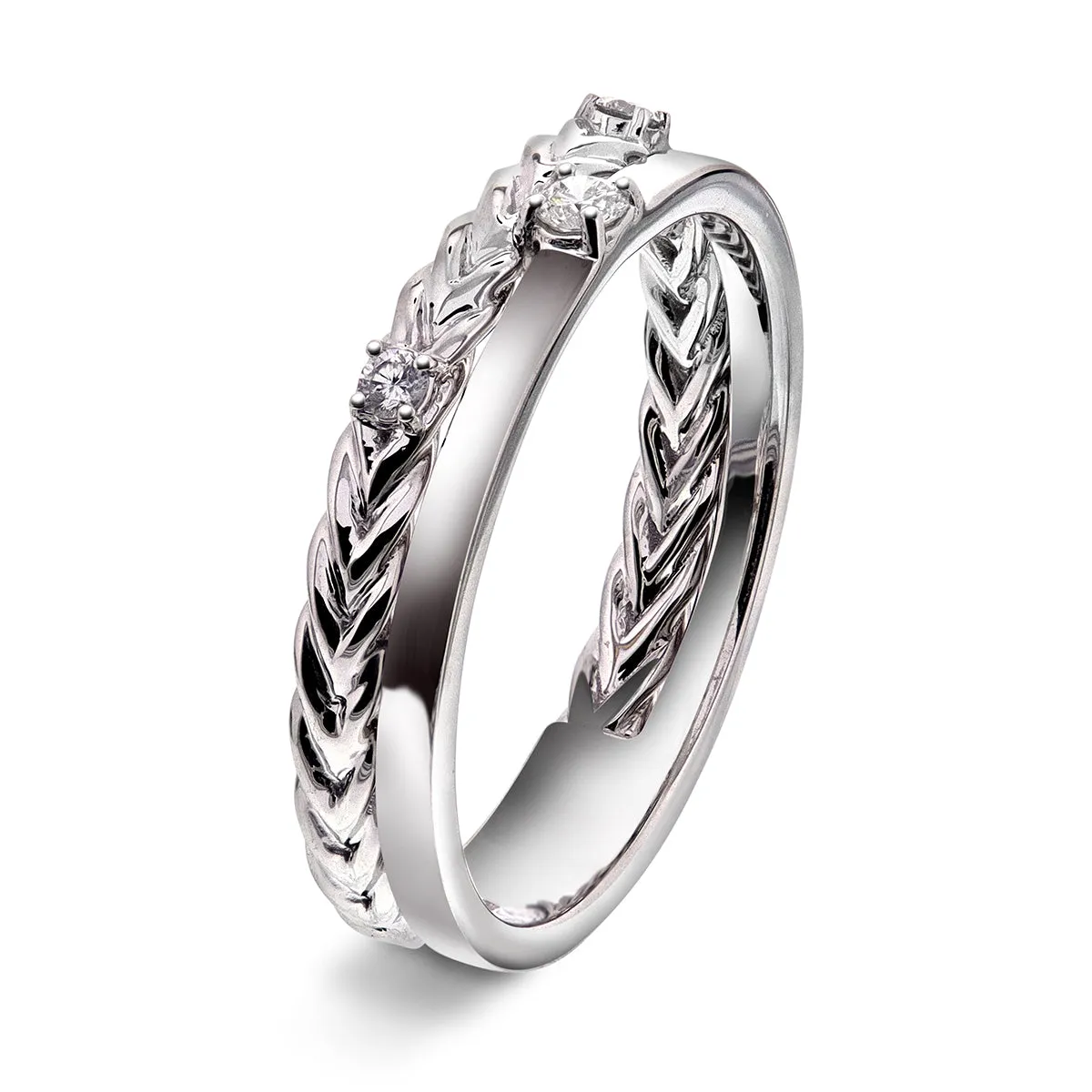 Diamantring i Hvitt/Gult Gull, 0.10CT TWSI sold by Diamanthuset product image thumbnail 2