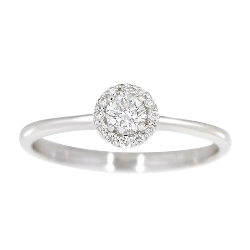 Rosettring i 14kt Hvitt Gull,, 0.25ct tw/si Diamanter sold by Diamanthuset