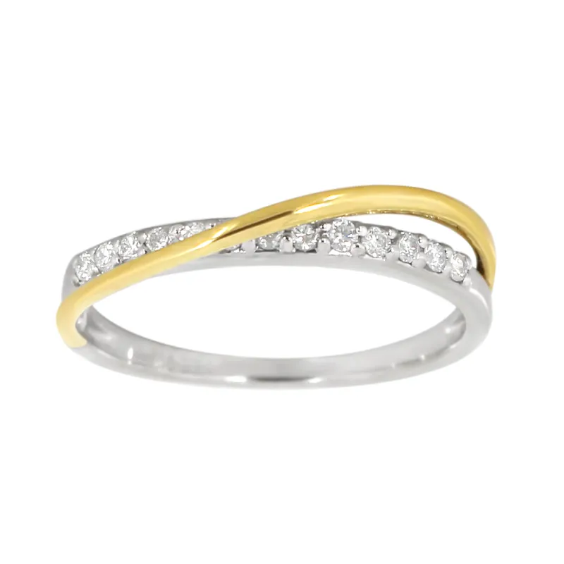 Diamantring i Gult og Hvitt Gull, 0.20ct TW/SI sold by Diamanthuset