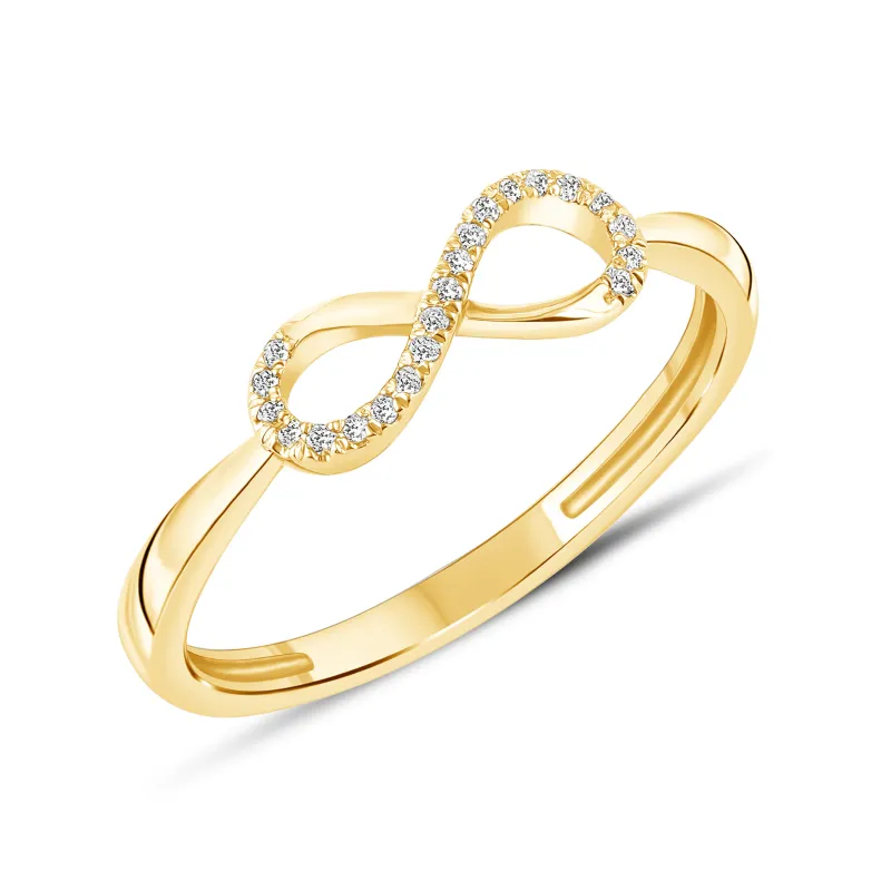 Diamantring i Hvitt/Gult Gull, 0.08CT TWSI sold by Diamanthuset