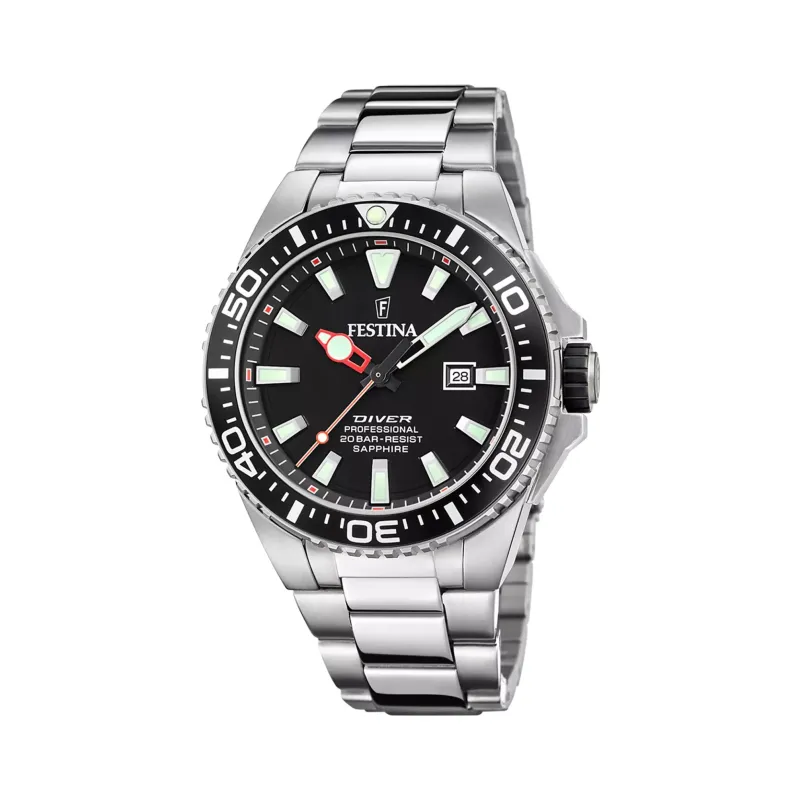 Festina Dykkerklokke, 45,7mm, 20 ATM med Safirglass - F20663-3 made by Diamanthuset
