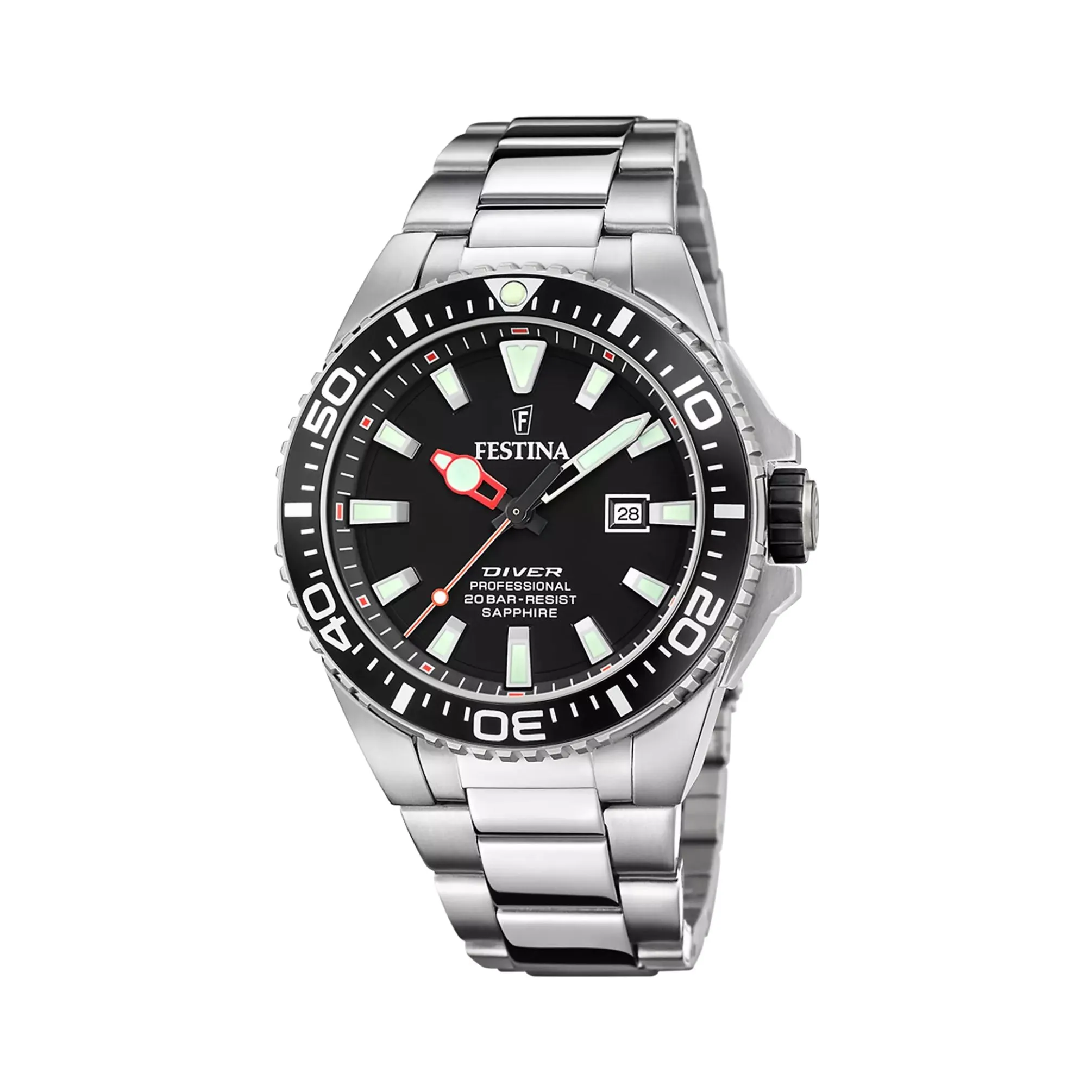 Festina Dykkerklokke, 45,7mm, 20 ATM med Safirglass - F20663-3 sold by Diamanthuset