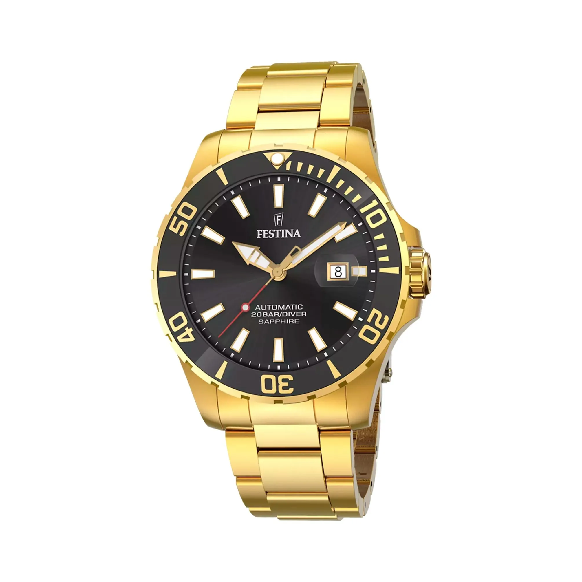 Festina Automatic, 44mm Herreklokke m/ Safirglass, 20ATM - F20533-2 sold by Diamanthuset