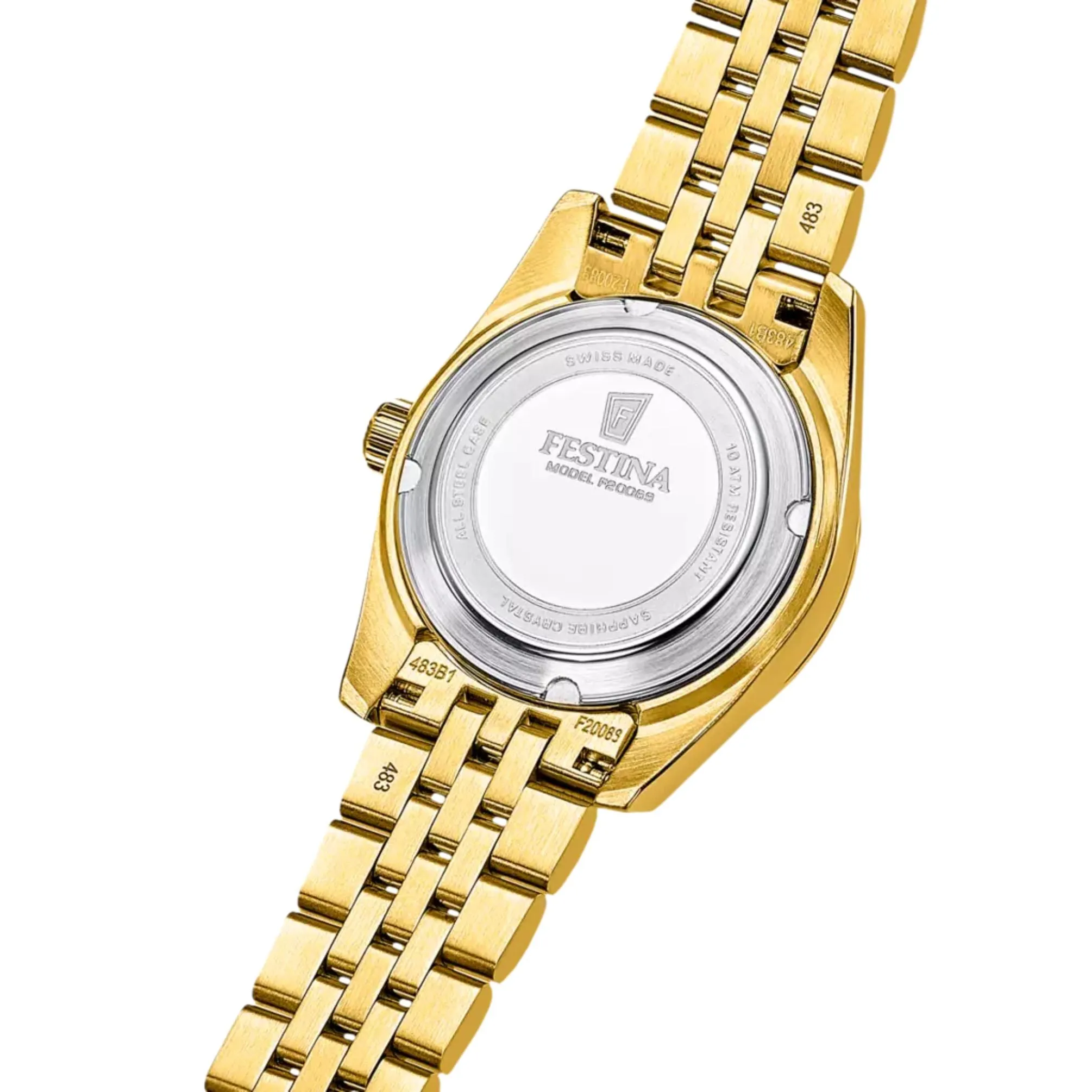 Swiss Made Festina Dameklokke 29mm m/ Safirglass, Perlemorskive og Zirkonia - F20089-3 sold by Diamanthuset product image thumbnail 3