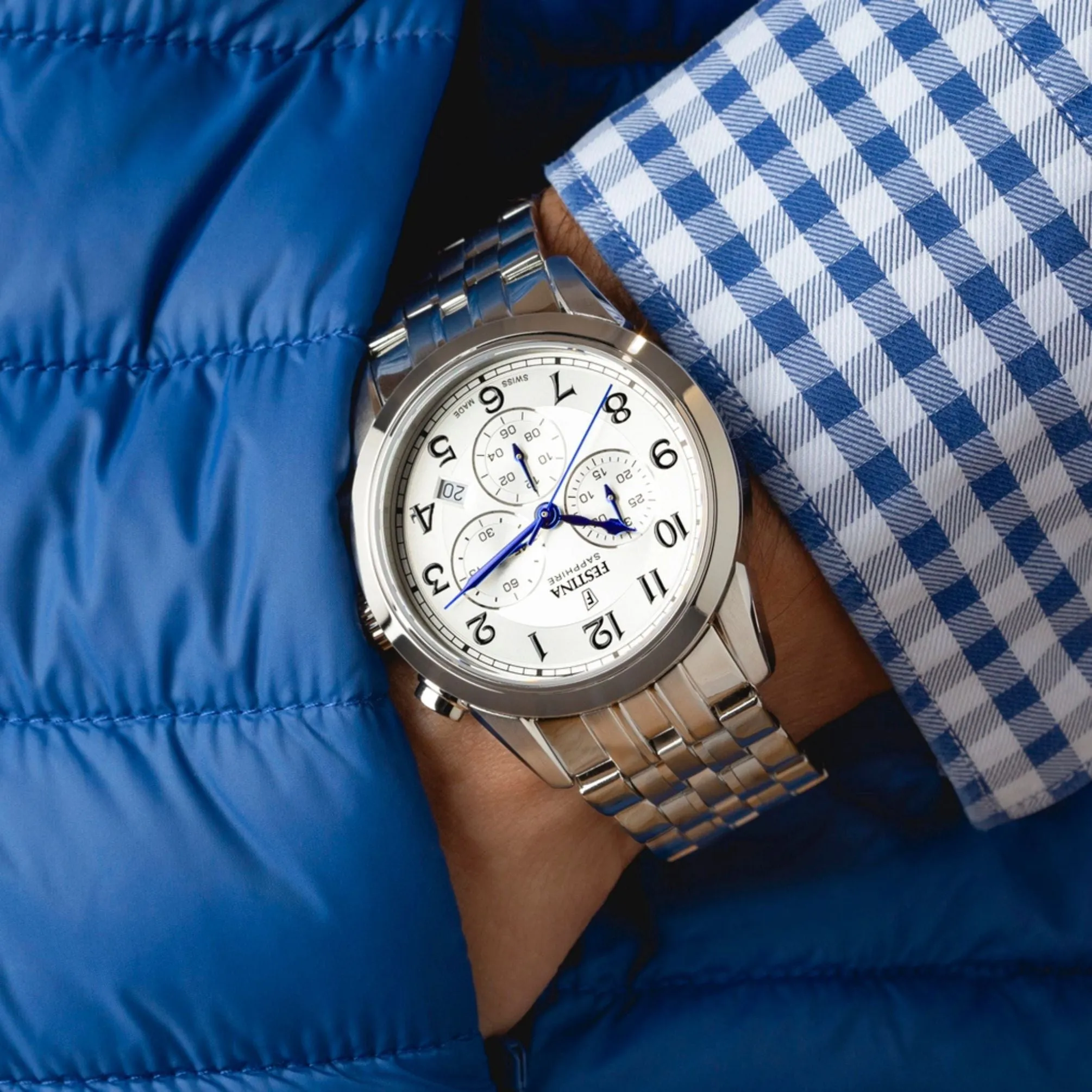 Swiss Made Festina 41mm Kronograf, m/ Safirgalss - F20040-1 sold by Diamanthuset product image thumbnail 2