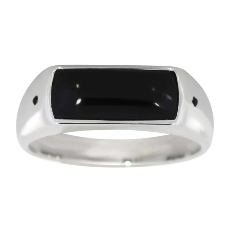 Gullring med svart agat og diamanter 0,03ct BD sold by Diamanthuset