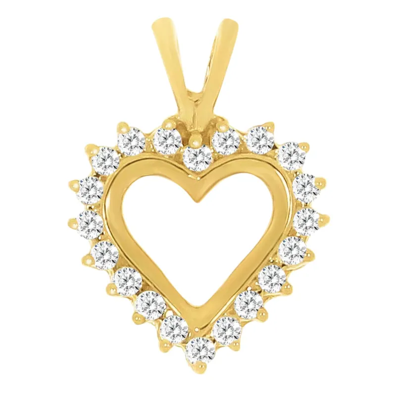 Hjerte halsmykke i gult gull, 0.25ct TW/SI sold by Diamanthuset