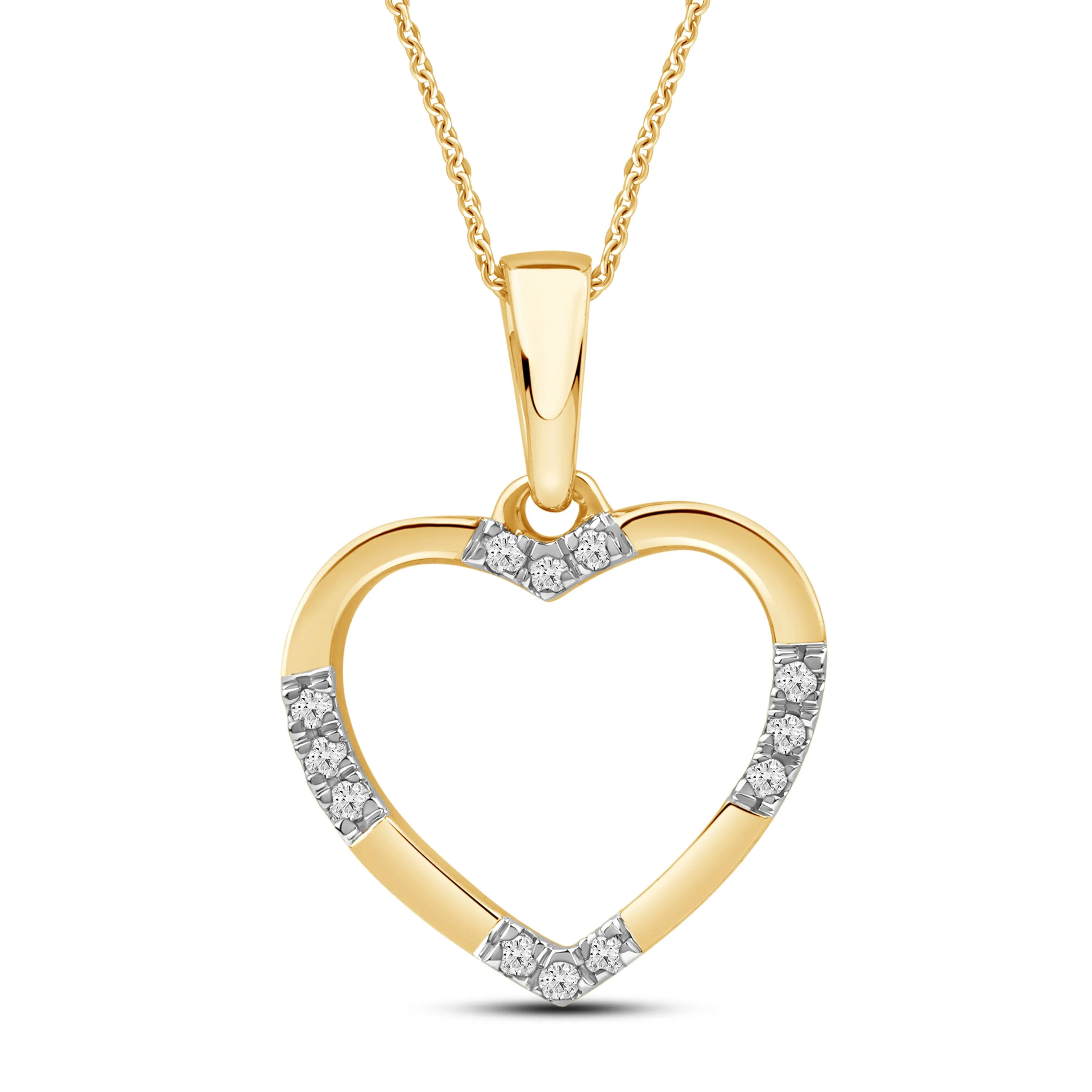 Diamantanheng med 14k gullkjede 0,03ct tw/si i gult gull sold by Diamanthuset