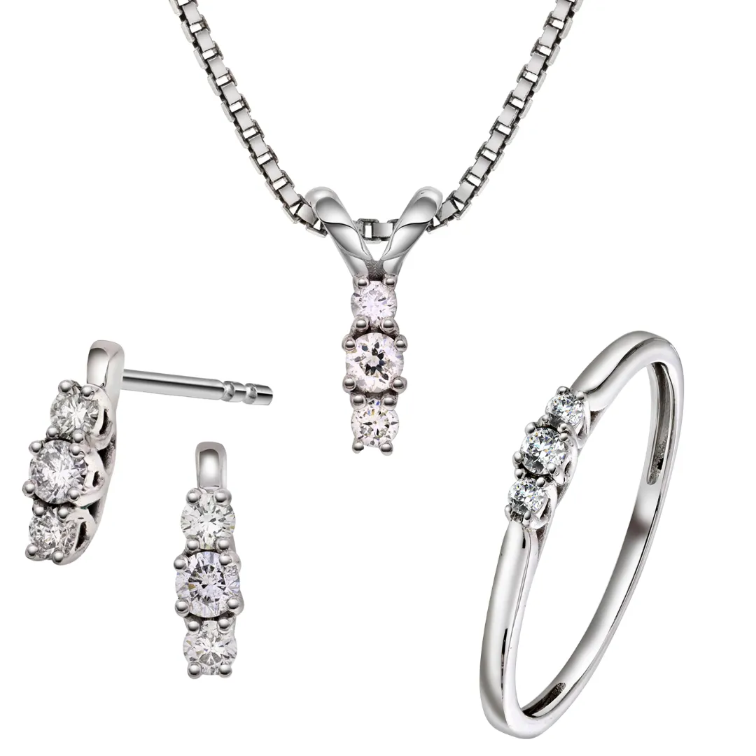 Nydelig sett med diamantsmykker sold by Diamanthuset
