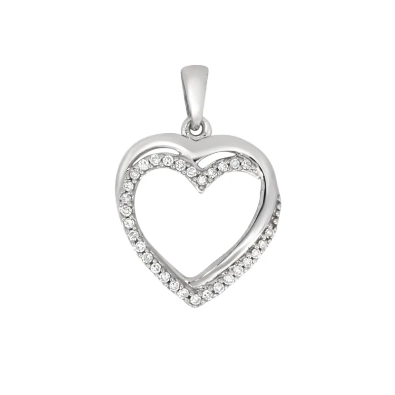 Diamantsmykke hjerte 0,12ct tw/si sold by Diamanthuset