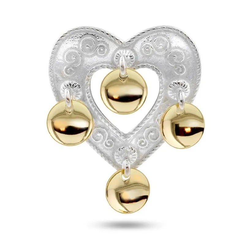 Hjertesølje, hvit m/forgylte løv sold by Diamanthuset