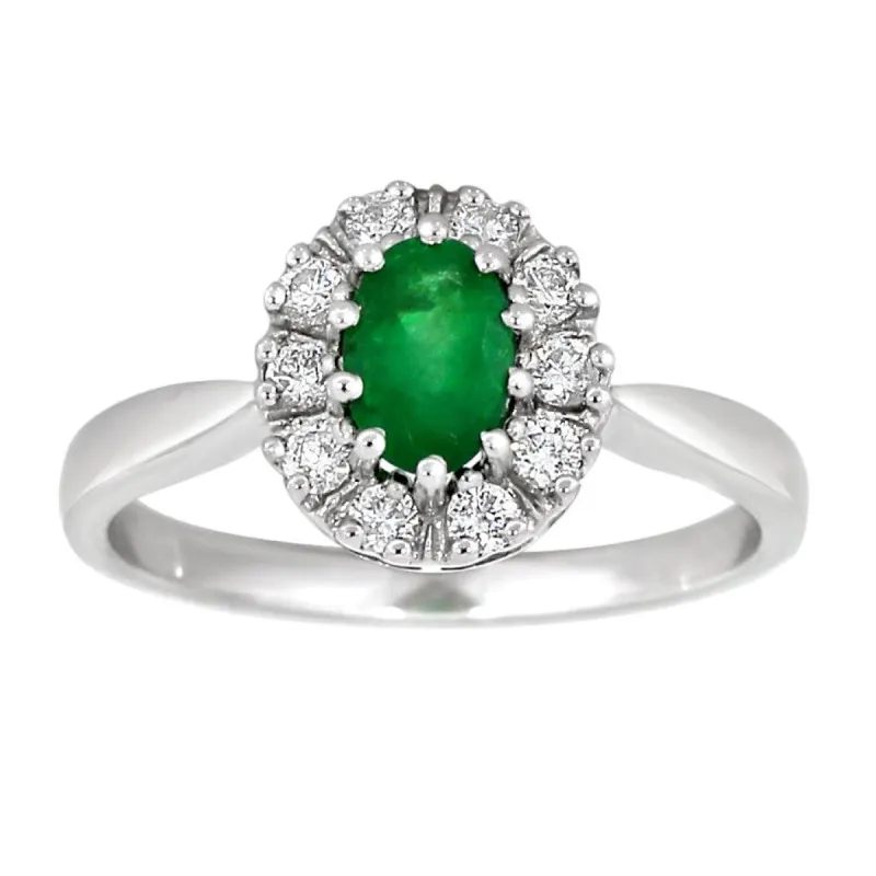 Diana diamantring med smaragd 0.25ct. sold by Diamanthuset