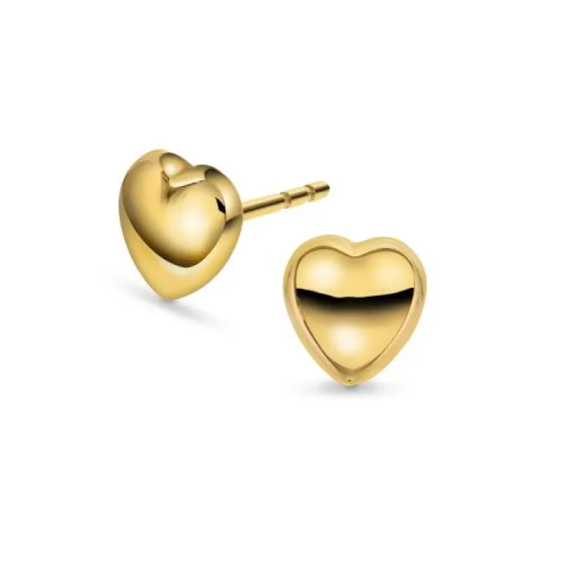 Øredobber hjerter 14kt gult gull sold by Diamanthuset