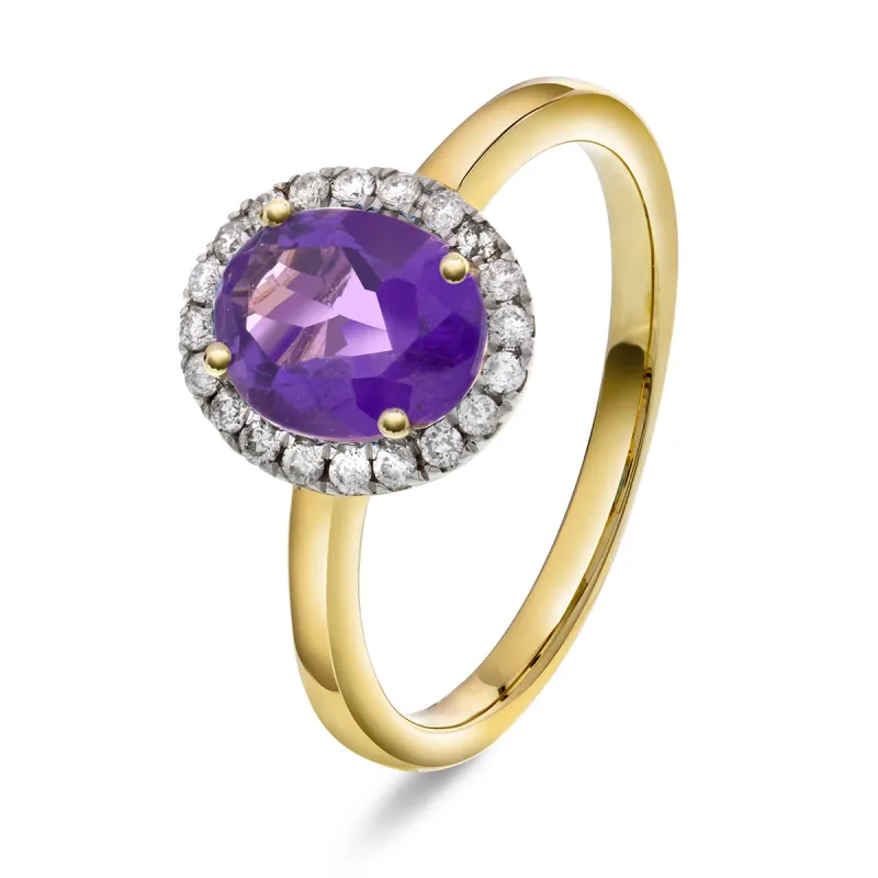 Diamantring med Ametyst 0.30ct tw/si sold by Diamanthuset