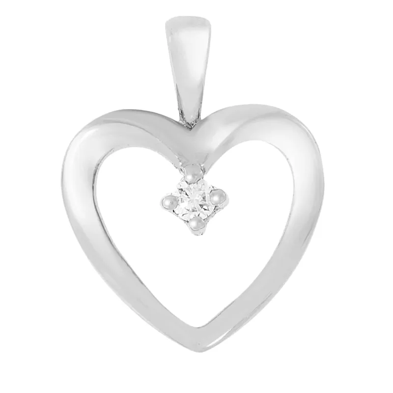 Diamanthalssmykke i hvitt gull, 0.04CT TWSI sold by Diamanthuset