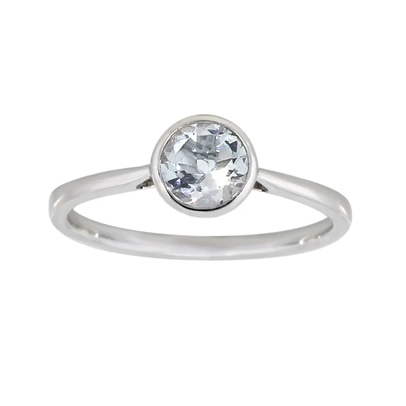 Ring i Gult/Hvitt Gull (585), 0,75ct hvit topas sold by Diamanthuset