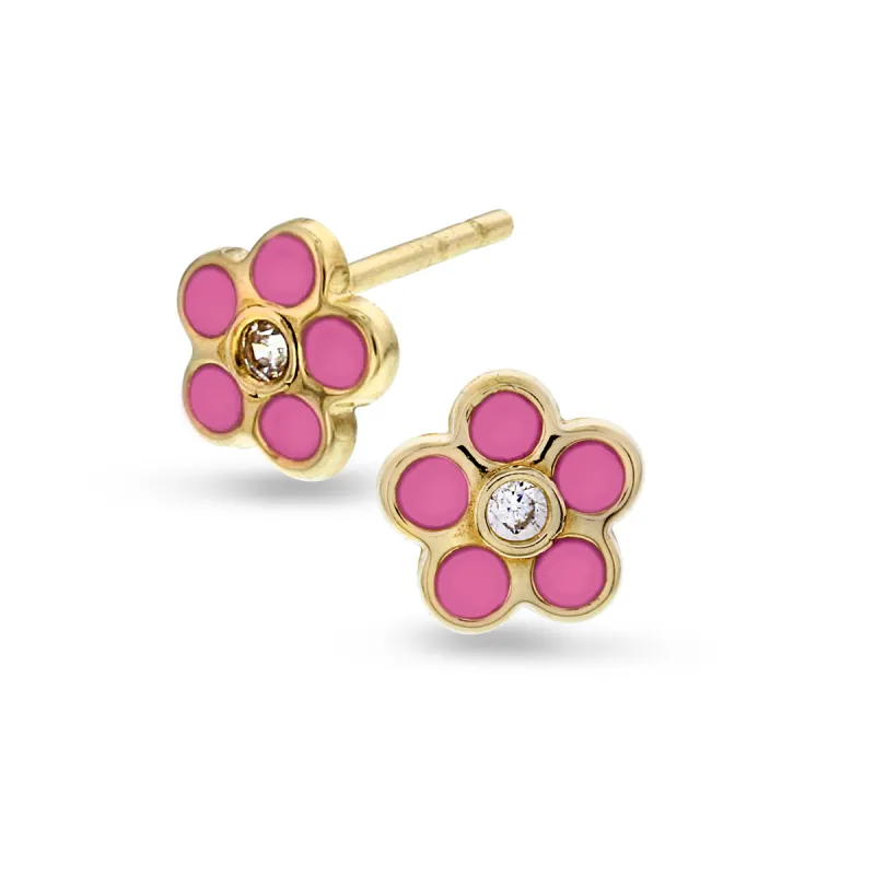 Ørepynt - Rosa Blomst sold by Diamanthuset