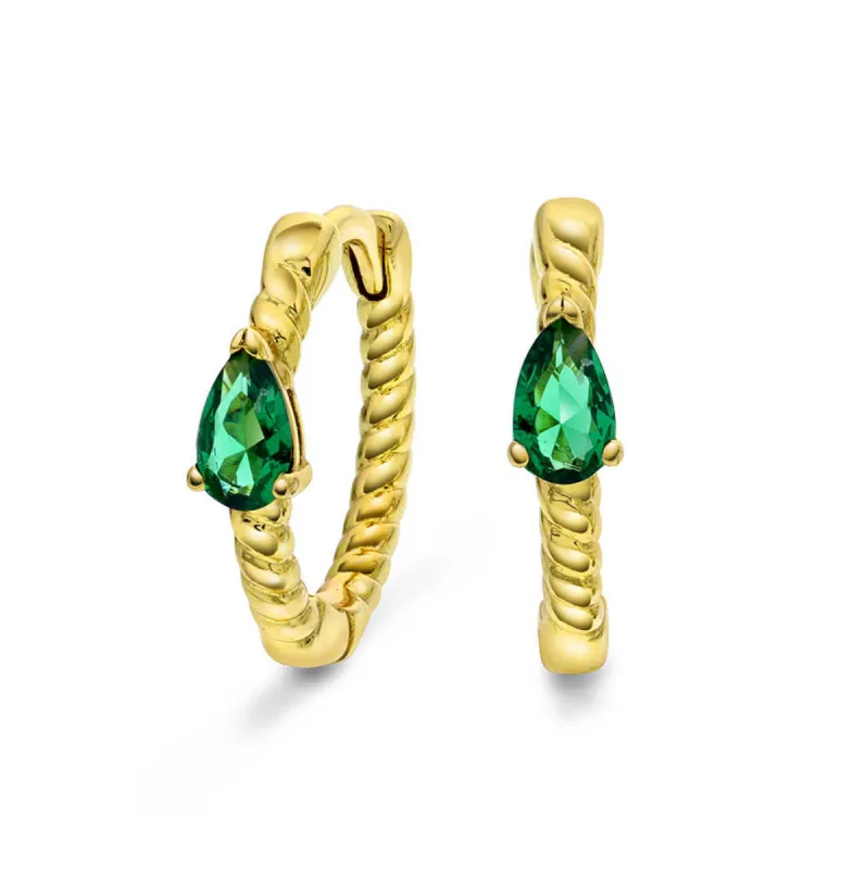 Janne Formoe Pan Jewelry – Øreringer i sølv med grønn zirkonia sold by Diamanthuset