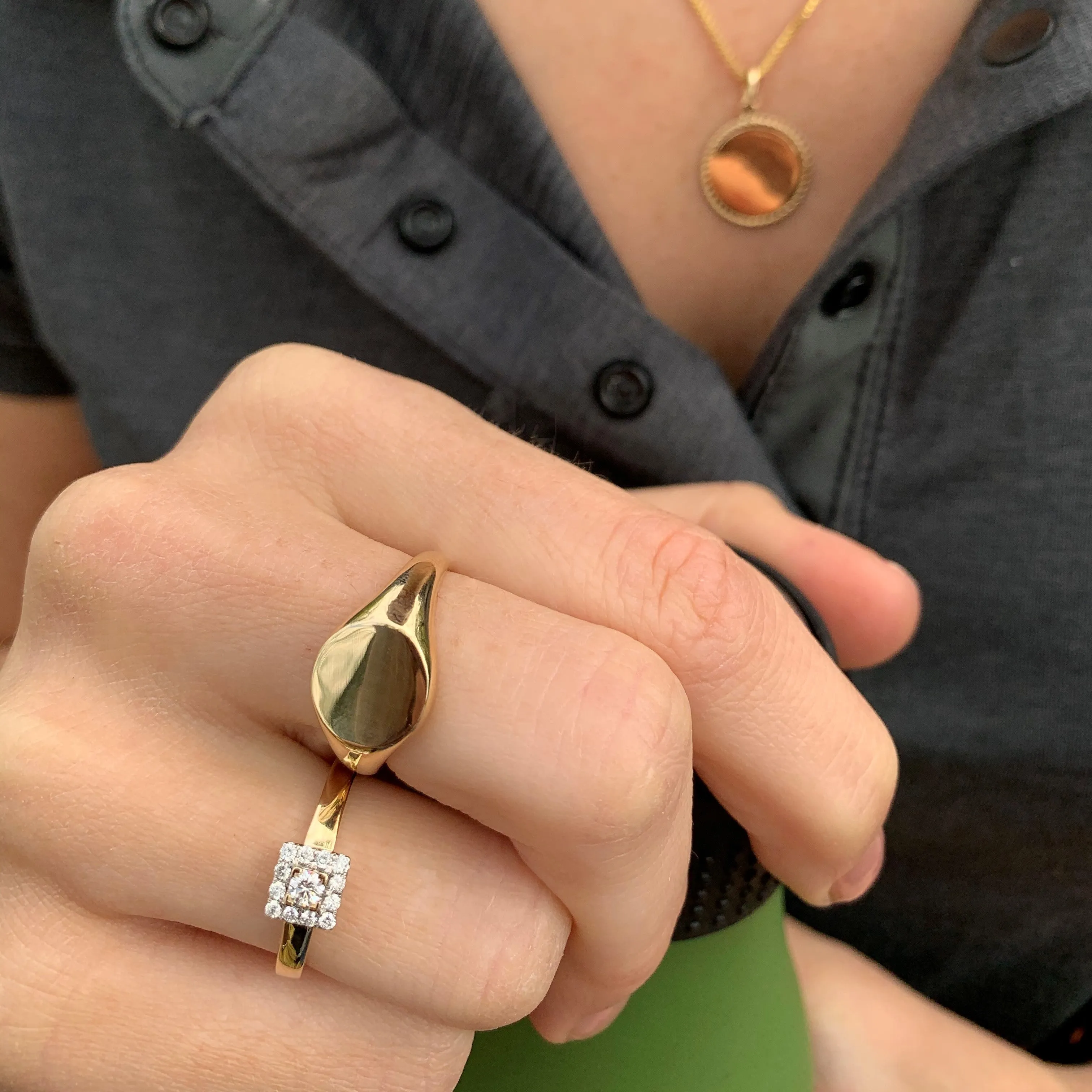 Signetring 14kt Hvitt/Gult Gull sold by Diamanthuset product image thumbnail 3