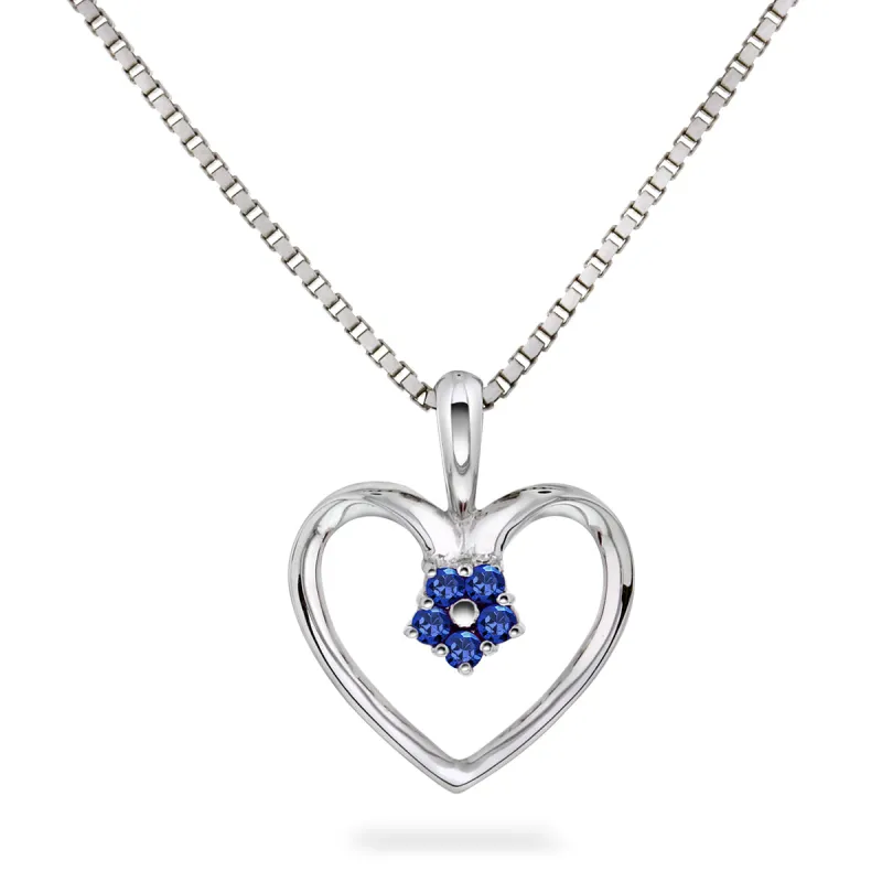 Halssmykke med safir i hvitt gull sold by Diamanthuset