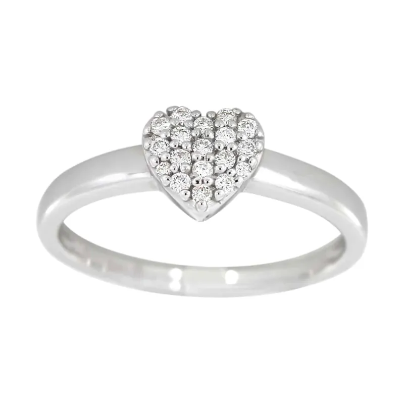 Hjerteformet diamantring i hvitt gull, 0.15ct TWSI sold by Diamanthuset