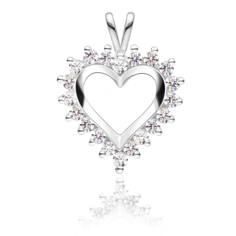 Halssmykke hjerte med diamanter i hvitt gull 0,25ct-1.50ct sold by Diamanthuset