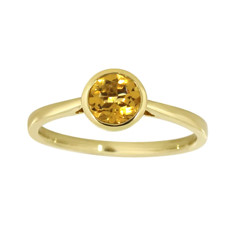 Gullring 14kt med 0,75ct citrin sold by Diamanthuset