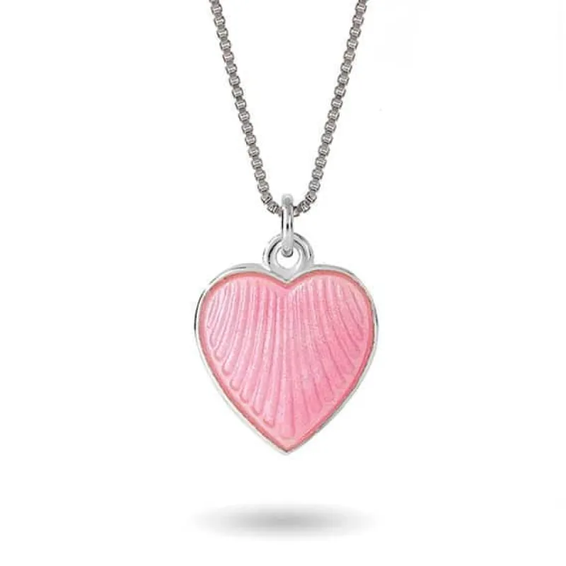 Halskjede i sølv - rosa hjerte. Medium + sold by Diamanthuset