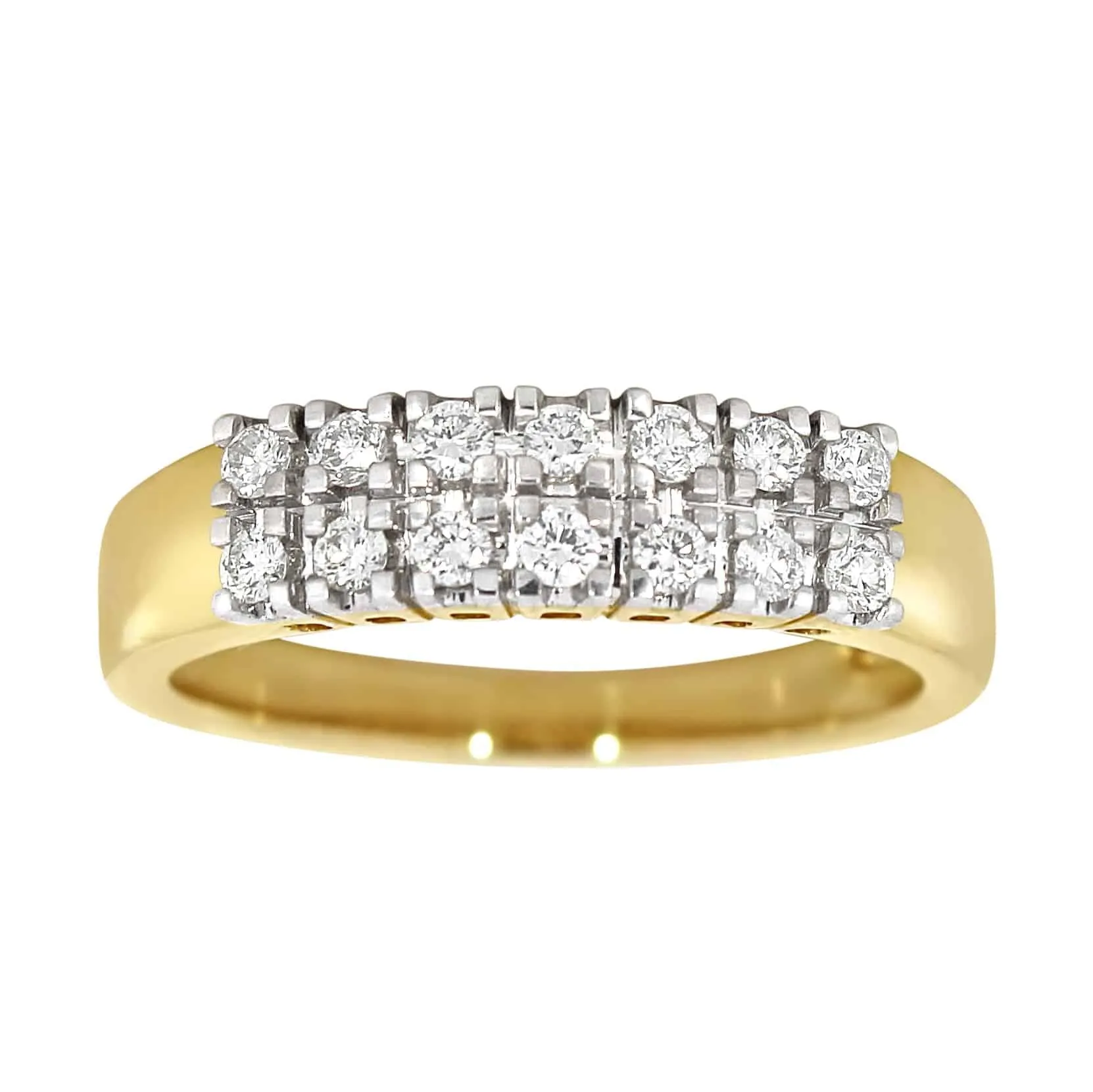 Diamantring i gult og hvitt gull, 0.36CT TWSI sold by Diamanthuset