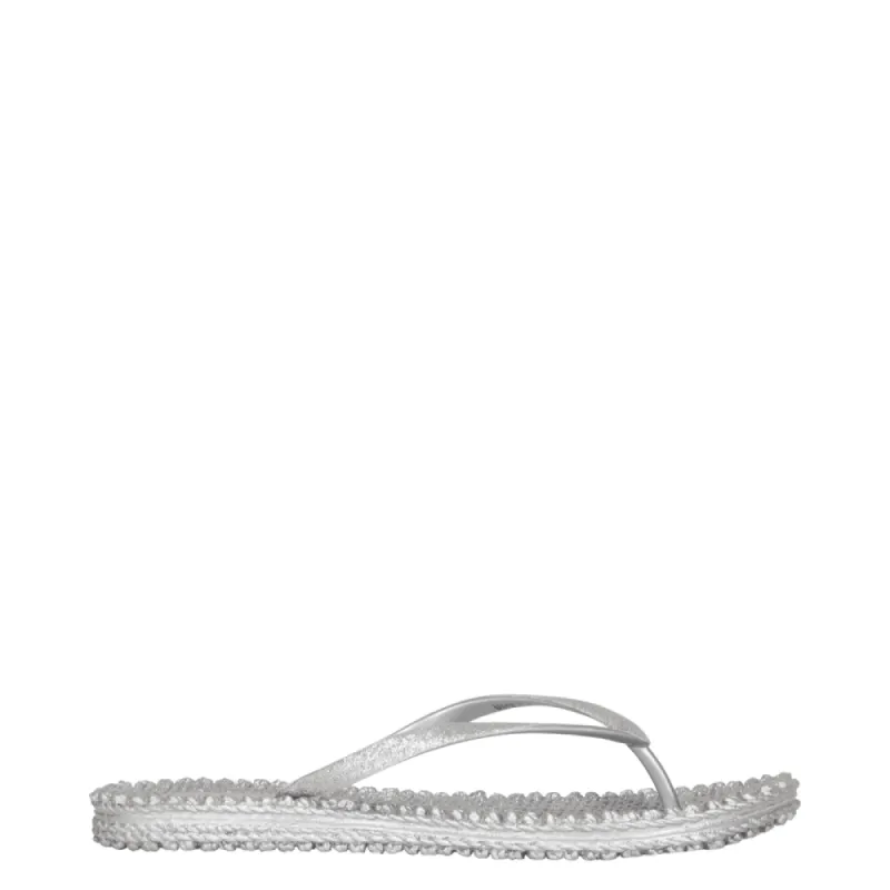 Ilse Jabobsen Slippers Cheerful Zilver sold by Donelli
