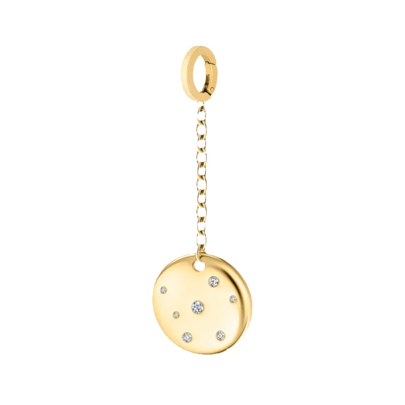 Medallion Memento In Yellow Gold PVD- Waterproof Bikini Charm made by Dorne