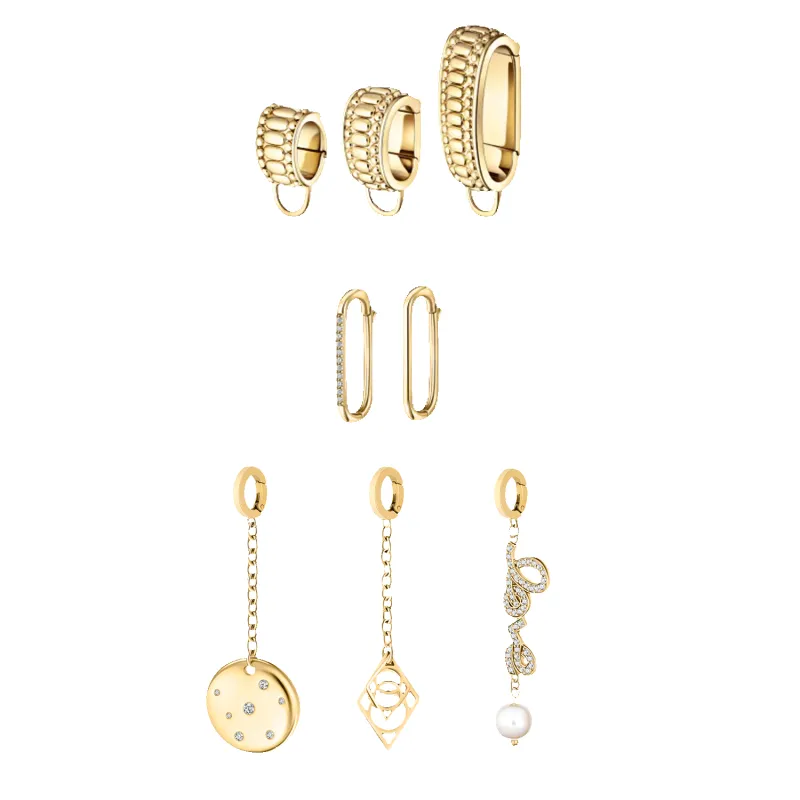 Golden Girl Love (Set of 8) In Yellow Gold PVD - Waterproof Bikini Charms + Charm Holders made by Dorne
