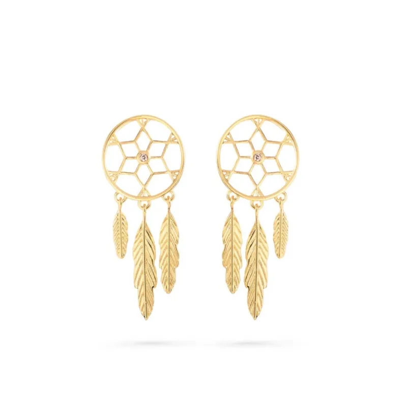 Øreringesæt - #CatchingDreams - 18 karat guldbelagt Sterling sølv med zirkon sold by Dropps by Szhirley