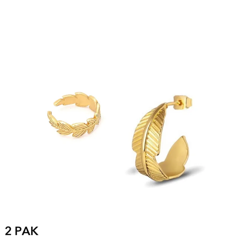 #DoubleFeather Øreringe / Earcuffs - 2 pak - Forgyldt - SPAR 49 KR. sold by Dropps by Szhirley