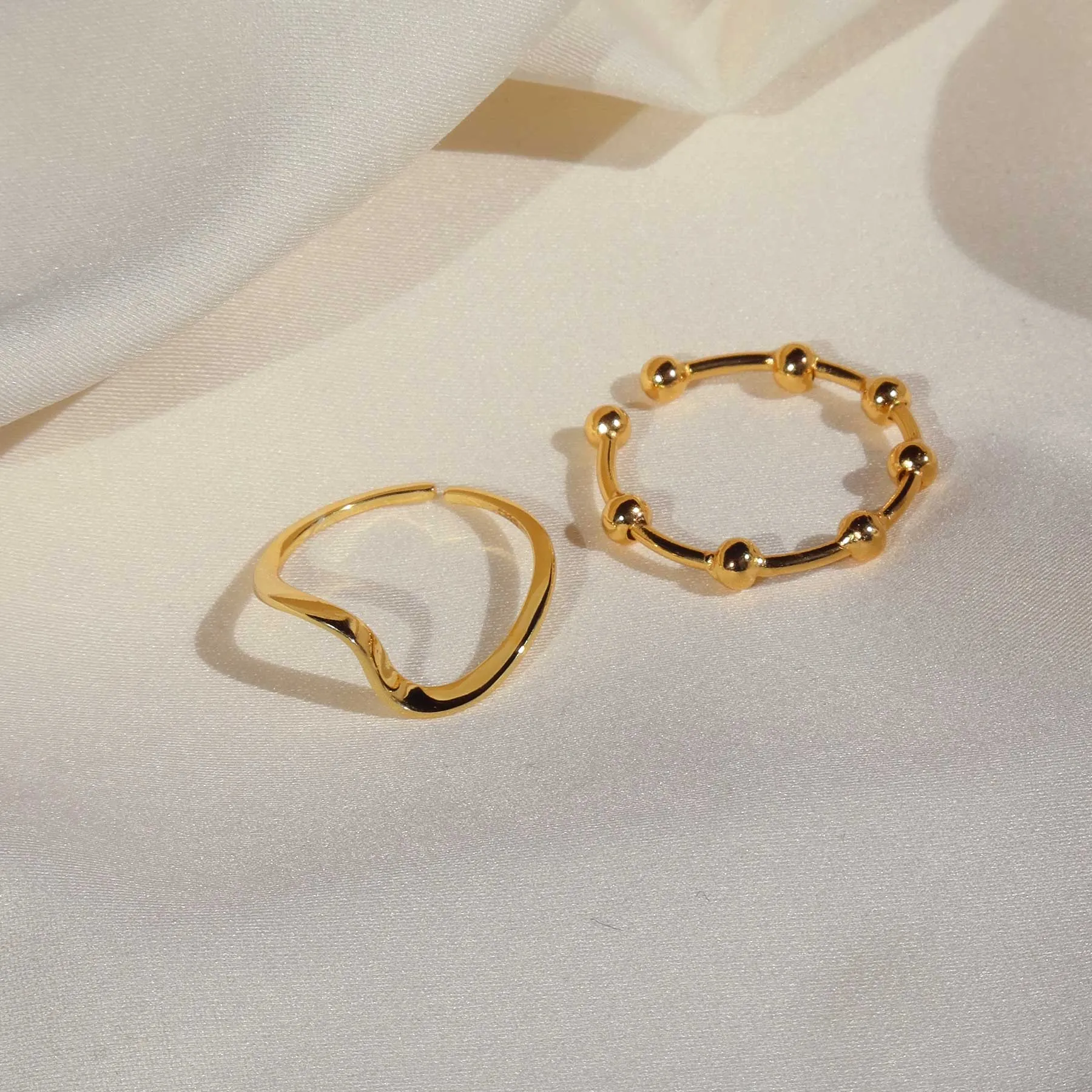 Cuff / Fingerring - #Snakey - Onesize regulerbar størrelse - 18 karat forgyldt Sterling sølv sold by Dropps by Szhirley product image thumbnail 5