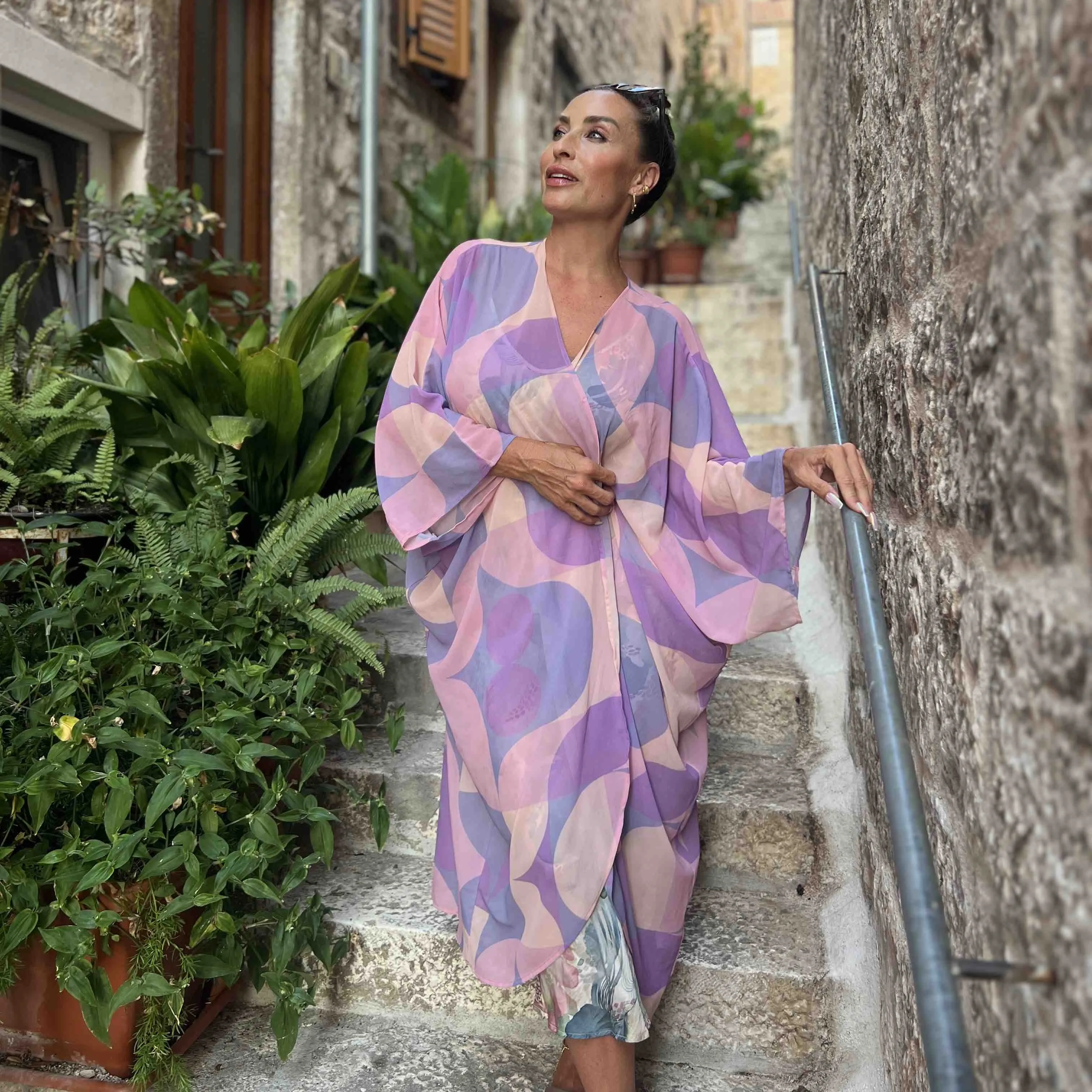 Lilla / fersken mønsteret kimono #Breeze - One Size sold by Dropps by Szhirley product image thumbnail 2