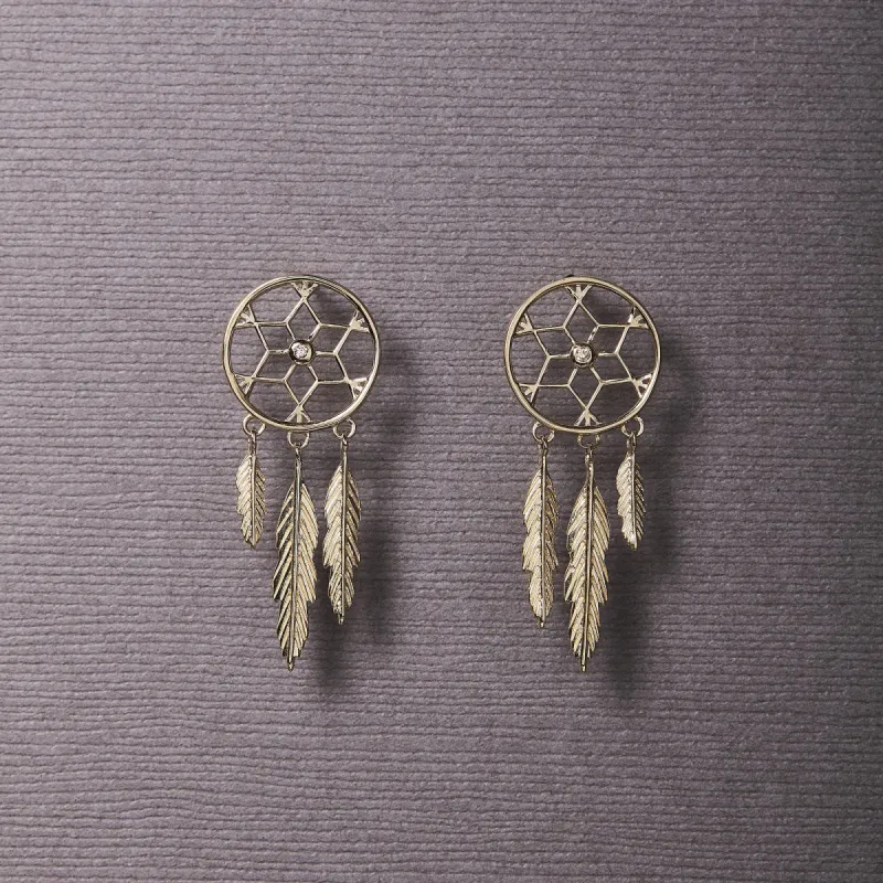 #CatchingDreams Øreringe - 14 karat guld med diamant - 10 DAGES LEVERING sold by Dropps by Szhirley