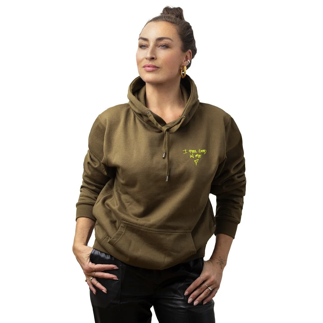#IFeelGoodInMe - Dropps EXCLSV Olive Hoodie / Hættetrøje - Limited sold by Dropps by Szhirley product image thumbnail 2