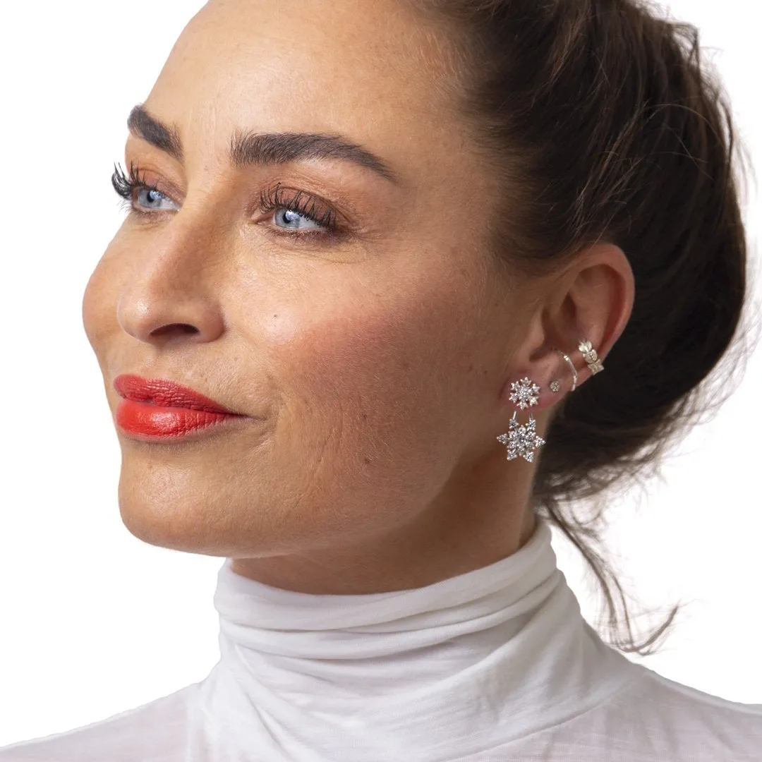 Øreringesæt - #IcyFlakes - Forsølvet Sterling sølv med klare zirkoner sold by Dropps by Szhirley product image thumbnail 2