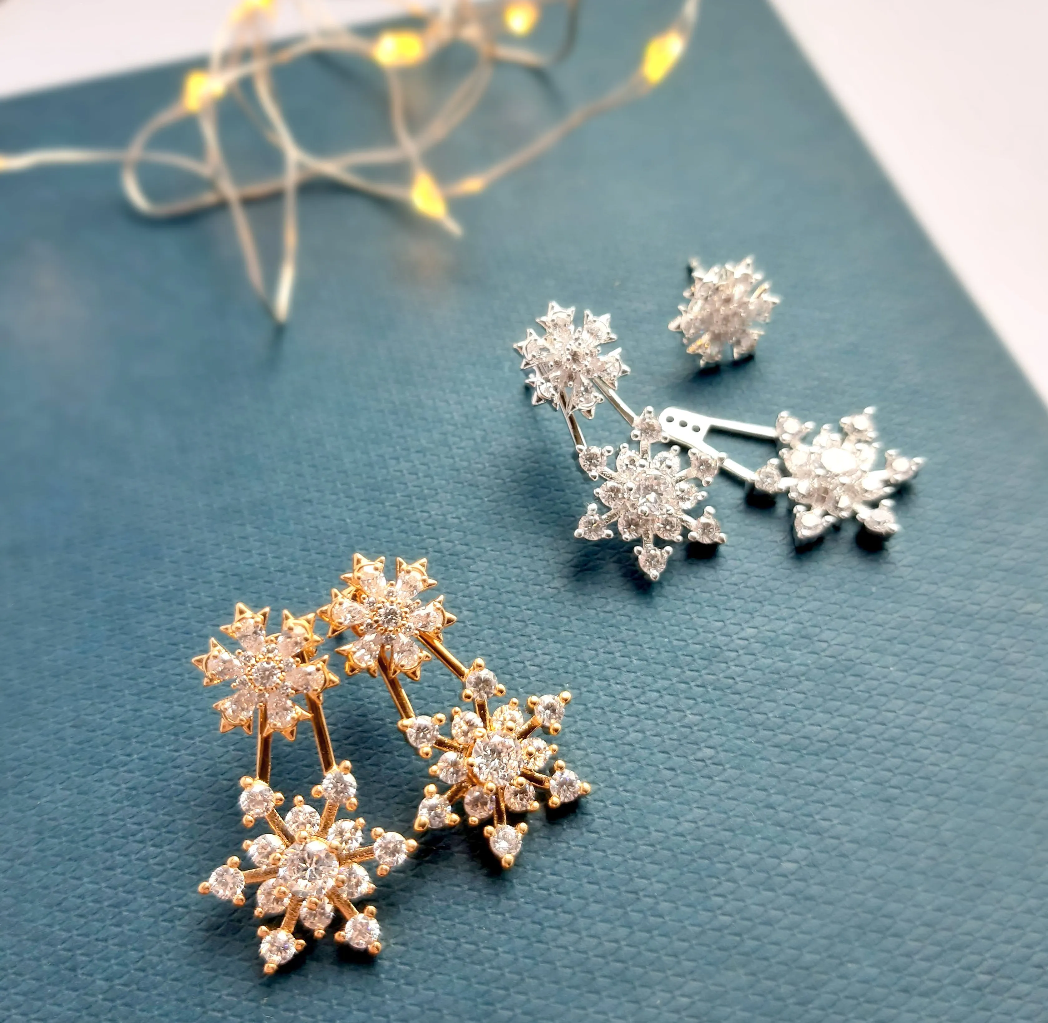 Øreringesæt - #IcyFlakes - Forsølvet Sterling sølv med klare zirkoner sold by Dropps by Szhirley product image thumbnail 4