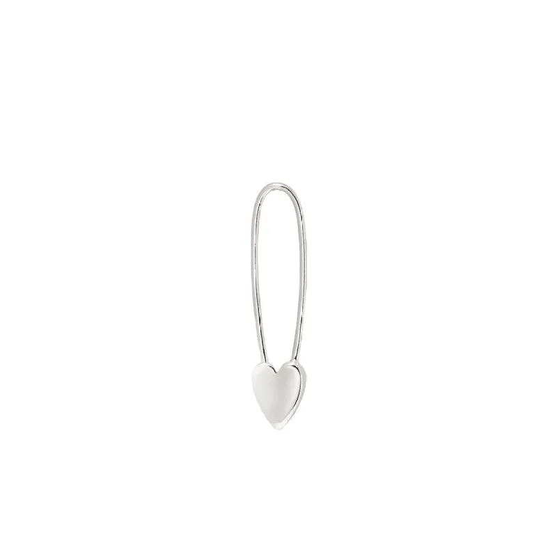 Sikkerhedsnål ørering med hjertelås - #Fullhearted - Sterling sølv sold by Dropps by Szhirley