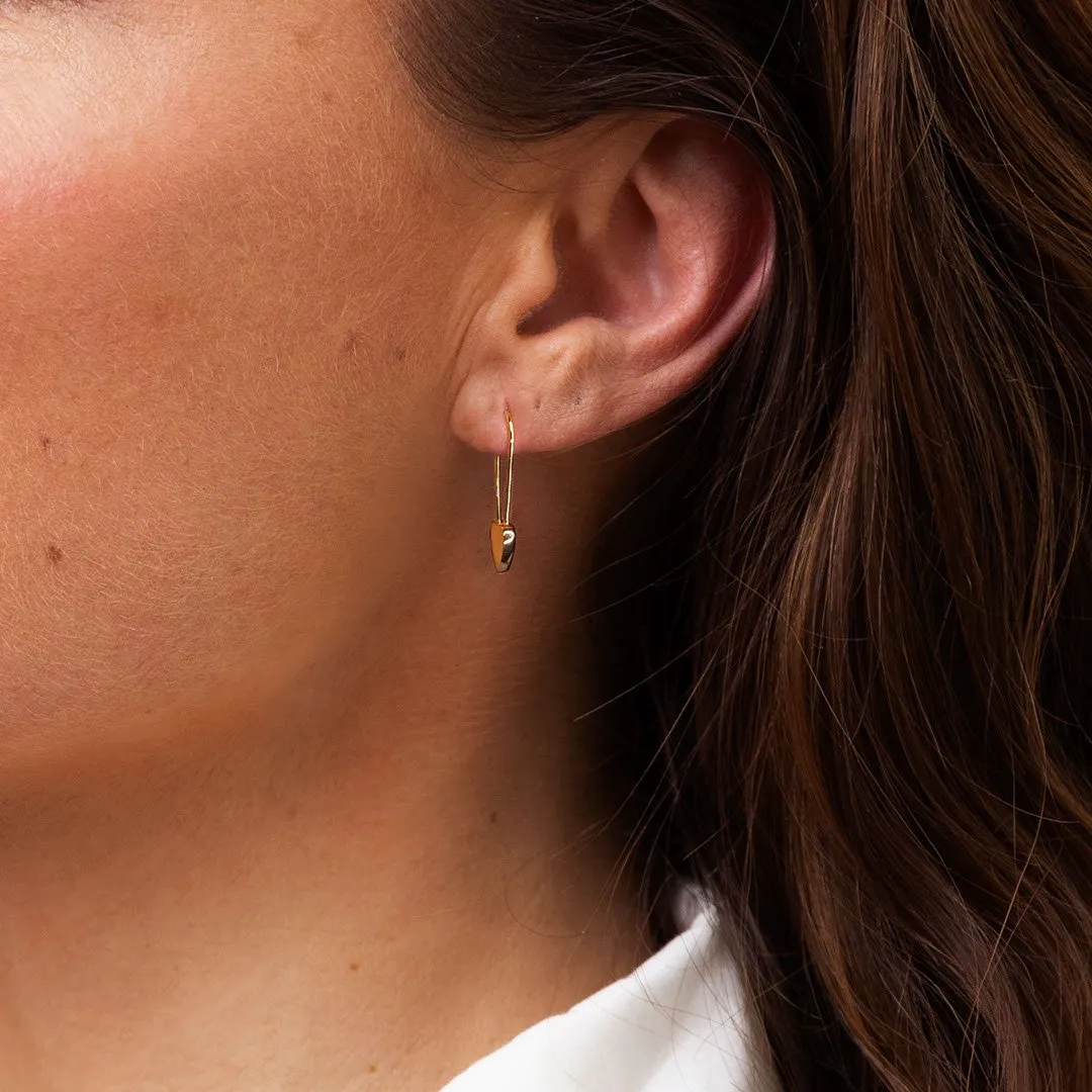 Sikkerhedsnål ørering med hjertelås - #Fullhearted - 18 karat guldbelagt Sterling sølv sold by Dropps by Szhirley product image thumbnail 2