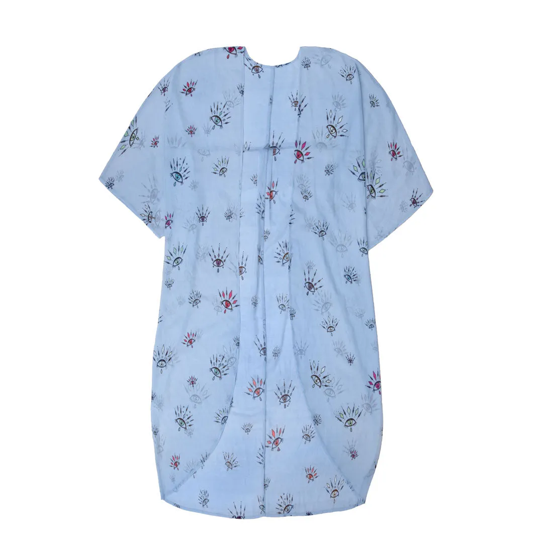 Lyseblå Kimono #Breeze med øje mønster i farver - One Size sold by Dropps by Szhirley product image thumbnail 4