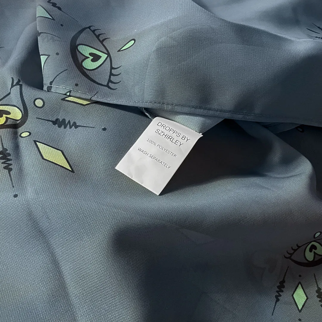 Mørkegrå Kimono #Breeze med XL øje mønster i farver - One Size sold by Dropps by Szhirley product image thumbnail 5