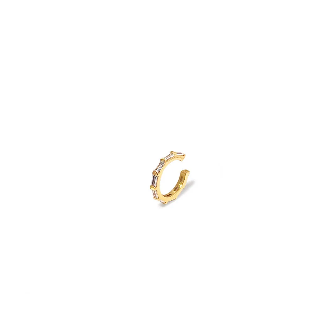 Cuff / Ørering - #Baguette Cuff - Onesize regulerbar størrelse - 18 karat forgyldt Sterling sølv sold by Dropps by Szhirley product image thumbnail 3